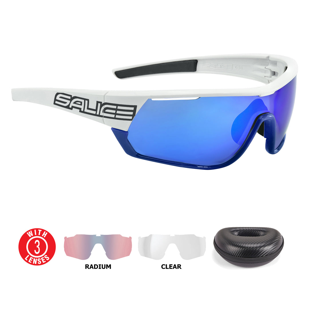 Salice 016 RWP Mirror Polarised White Blue Bike Sunglass Italian Design Bike Ski Products Salice Sunglasses Helmets Salice UK